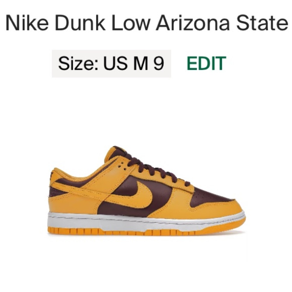 Nike Dunk Low in Yellow and Maroon
